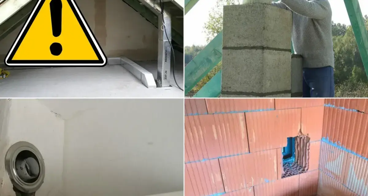 Budowa komina i instalacji wentylacyjnej. Ogrzewanie domu w trakcie prac.